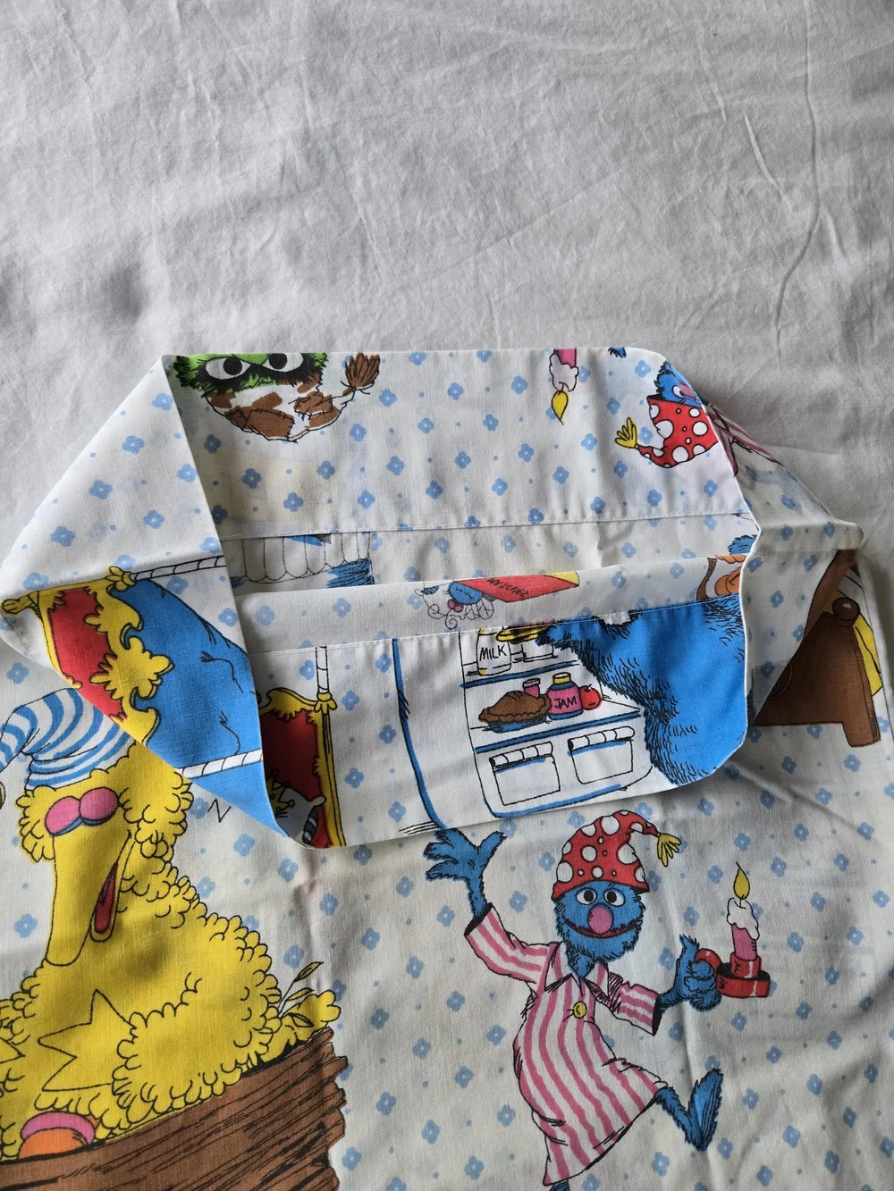 Children's Sesame Street Pillowcase in White with Multicolor Characters